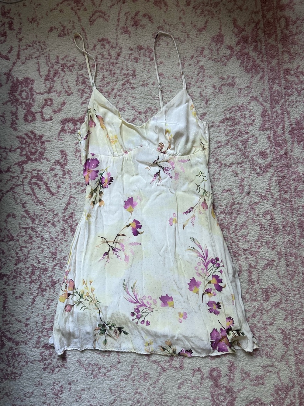 Princess Polly Floral White & Purple Dress